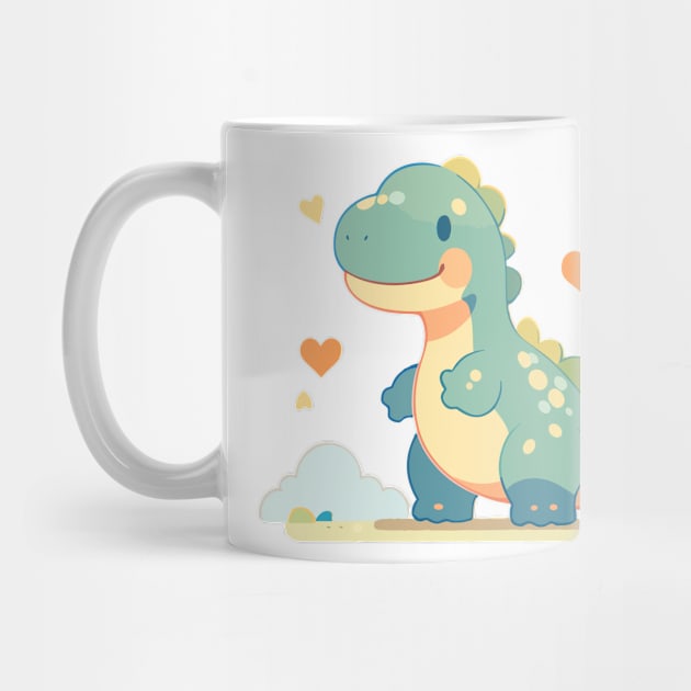 Cute Baby Dino Kawaii Hearts T Rex by Kawaii Kingdom